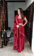 Maroon Ruffle Sari